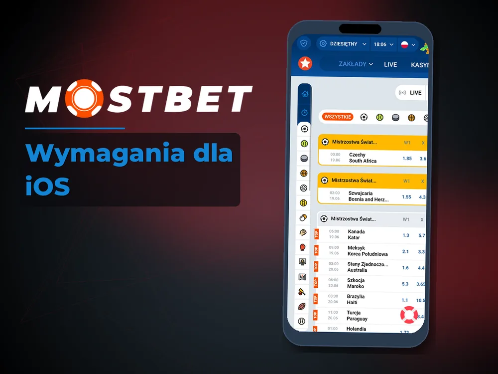 mostbet casino - Wymagania dla iOS