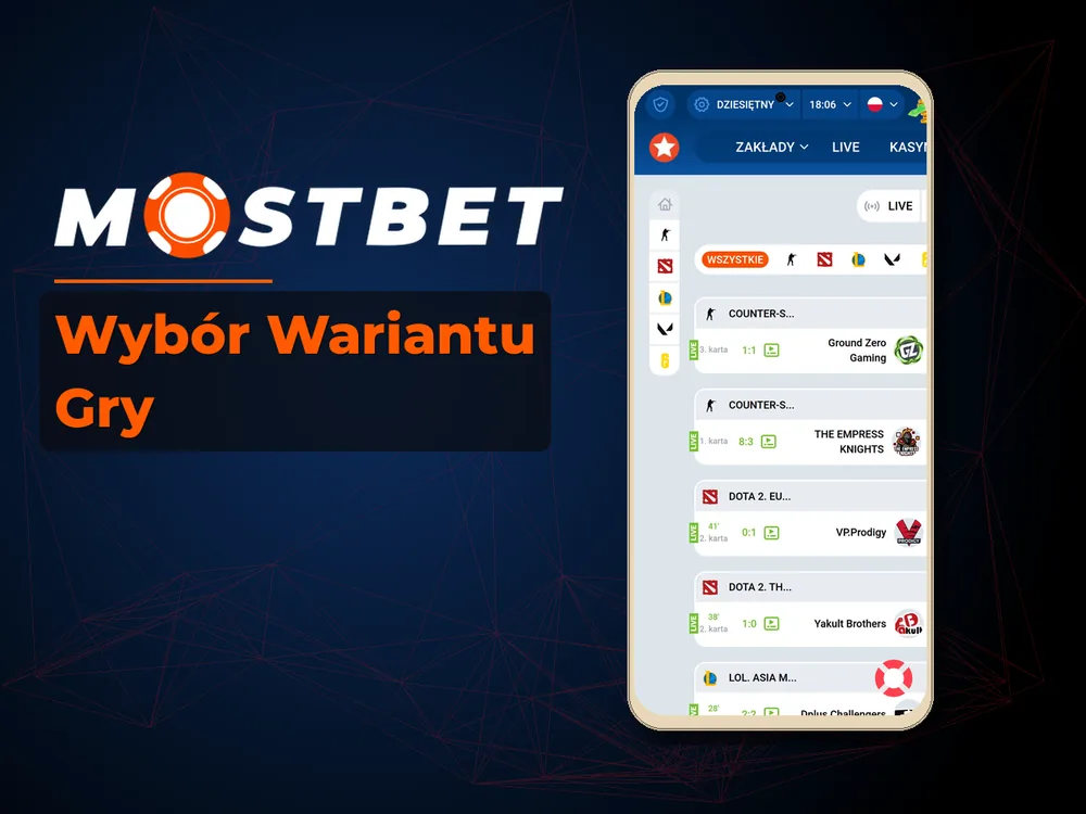 mostbet casino - Wybór Wariantu Gry